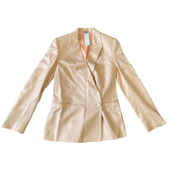 Gianni Versace Couture Silk Blazer Peach Sz 38 Made in Italy Vintage 90s - Picture 2 of 16
